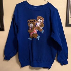 Blue Bear Embroidered Sweatshirt